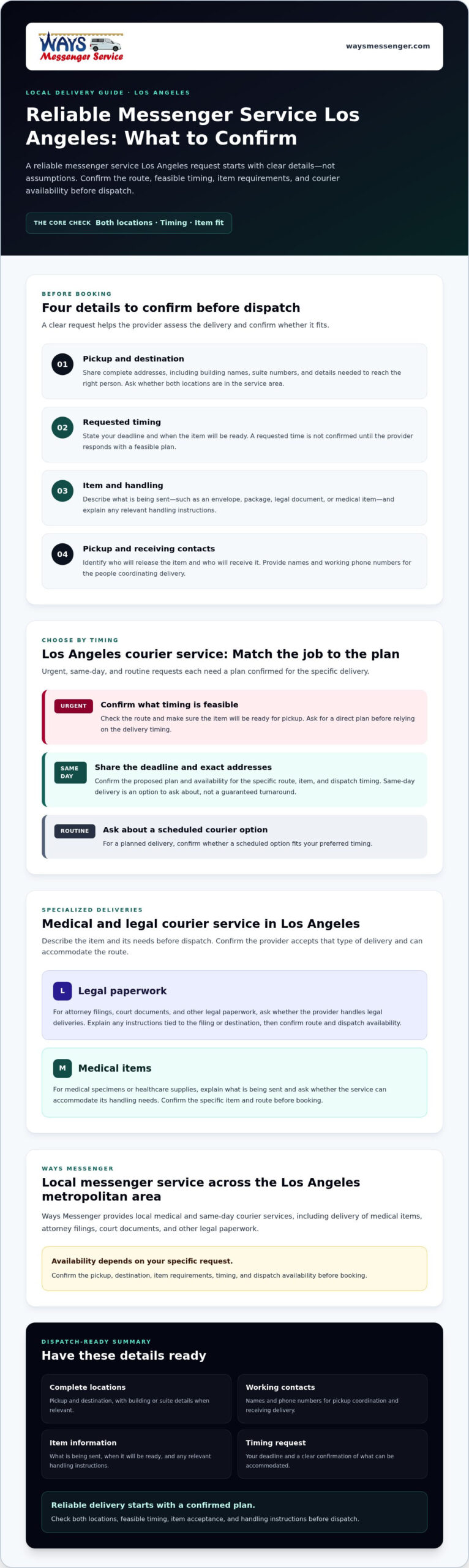 Reliable Messenger Service in Los Angeles